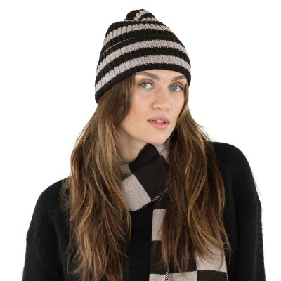 Scarves - Gårda Kitzbühel Merino Wool Check Scarf (brown/beige)