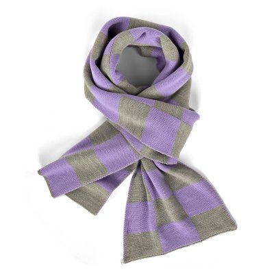 Scarves - Gårda Kitzbühel Merino Wool Check Scarf (purple/beige)