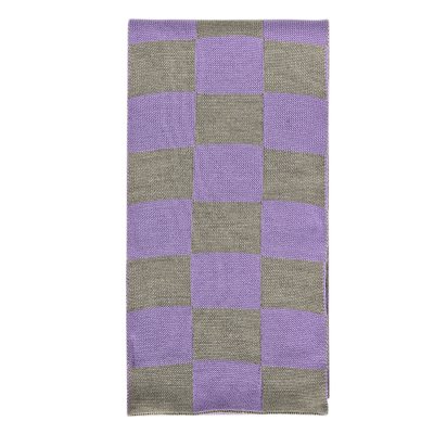 Scarves - Gårda Kitzbühel Merino Wool Check Scarf (purple/beige)