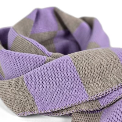 Scarves - Gårda Kitzbühel Merino Wool Check Scarf (purple/beige)