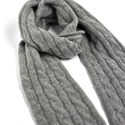 Scarves - Gårda Sölden Cable Knit Wool Mix Scarf (grey)