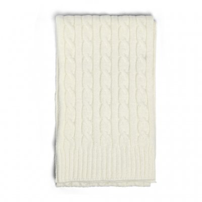 Scarves - Gårda Sölden Cable Knit Wool Mix Scarf (white)