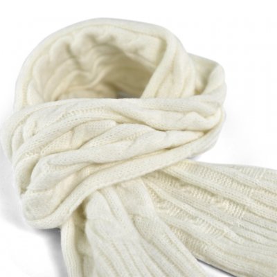 Scarves - Gårda Sölden Cable Knit Wool Mix Scarf (white)