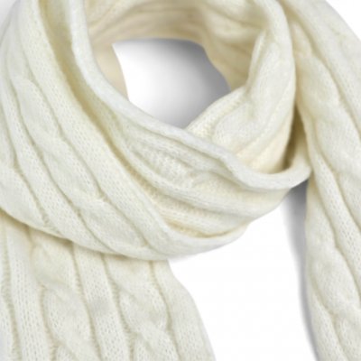 Scarves - Gårda Sölden Cable Knit Wool Mix Scarf (white)