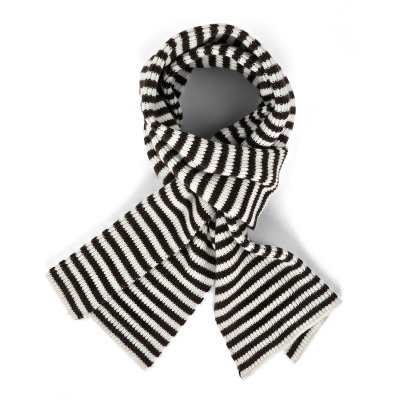 Scarves - Gårda Engelberg Striped Wool Mix Scarf (brown/white)
