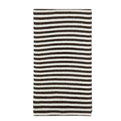 Scarves - Gårda Engelberg Striped Wool Mix Scarf (brown/white)