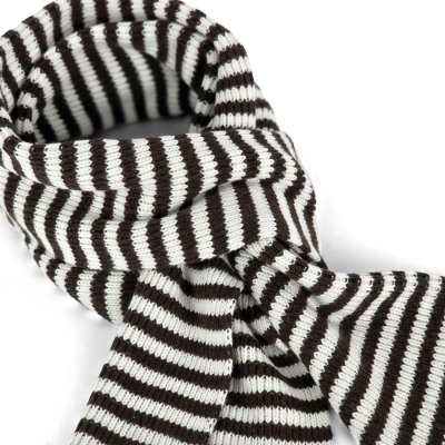 Scarves - Gårda Engelberg Striped Wool Mix Scarf (brown/white)