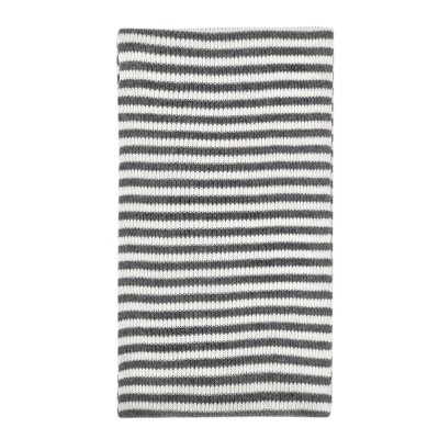 Scarves - Gårda Engelberg Striped Wool Mix Scarf (dark grey/white)