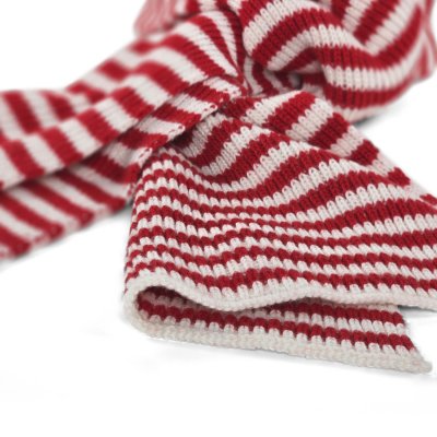 Scarves - Gårda Engelberg Striped Wool Mix Scarf (red/white)