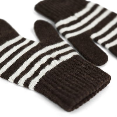 Gloves - Gårda Cavalese Knitted Wool Mix Gloves (brown/white)