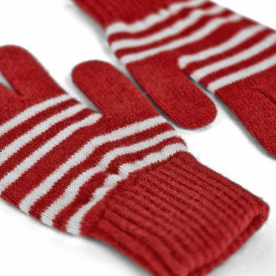 Gloves - Gårda Cavalese Knitted Wool Mix Gloves (red/white)