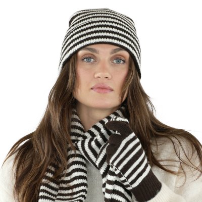 Gloves - Gårda Cavalese Knitted Wool Mix Gloves (brown/white)