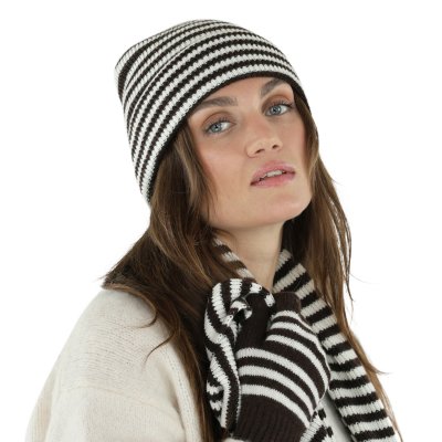 Gloves - Gårda Cavalese Knitted Wool Mix Gloves (brown/white)