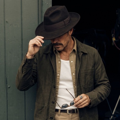 Hats - Gårda Volterra Fedora Wool Hat (dark brown)