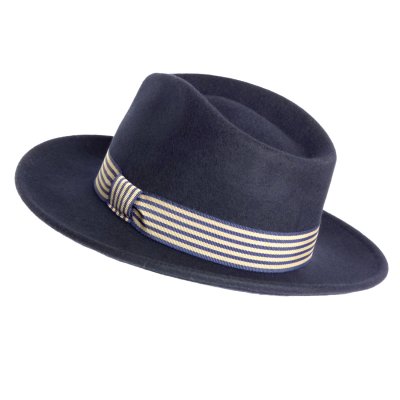 Hats - Gårda Belluno Crushable Wool felt Fedora (blue)