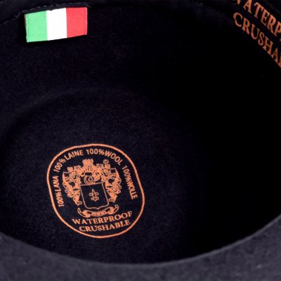 Hats - Gårda Belluno Crushable Wool felt Fedora (blue)