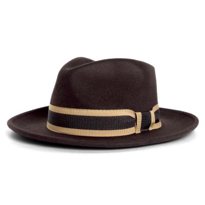 Hats - Gårda Belluno Crushable Wool felt Fedora (brown)