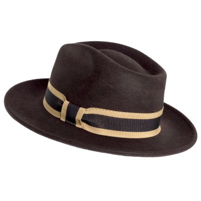 Hats - Gårda Belluno Crushable Wool felt Fedora (brown)