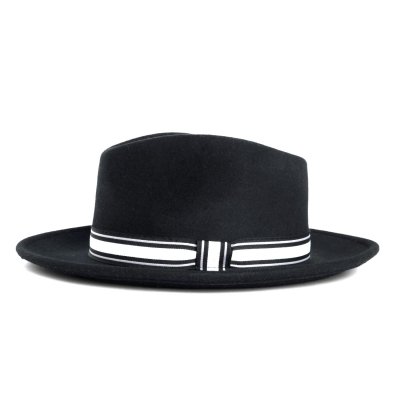 Hats - Gårda Belluno Crushable Wool felt Fedora (black)