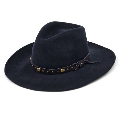 Hats - Gårda Bowmont Crushable Wool felt Western hat (blue)