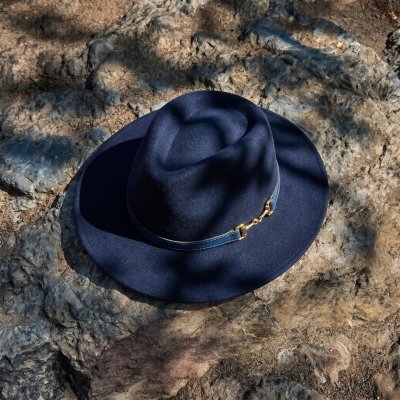 Hats - Gårda Braga Wool felt Fedora (navy)