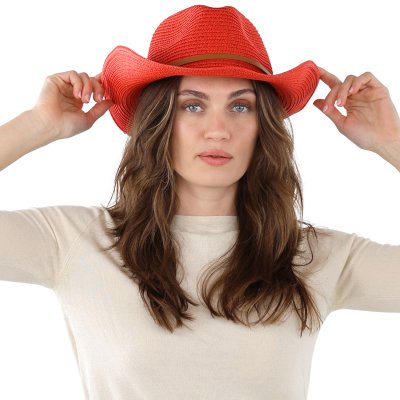 Straw Hat - Gårda Kos Western Hat (red)
