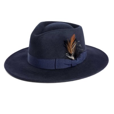Hats - Gårda Molinella Crushable Wool felt Fedora (blue)