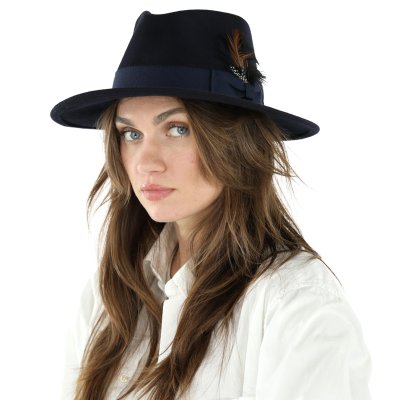 Hats - Gårda Molinella Crushable Wool felt Fedora (blue)
