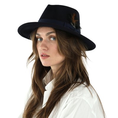 Hats - Gårda Molinella Crushable Wool felt Fedora (blue)