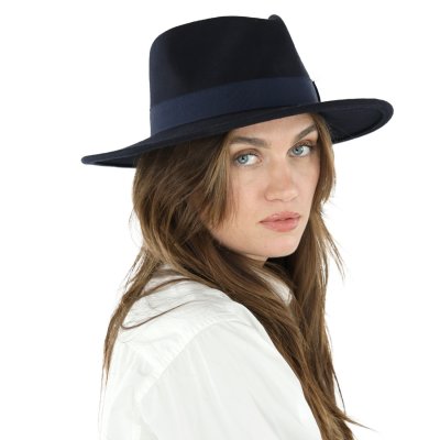 Hats - Gårda Molinella Crushable Wool felt Fedora (blue)
