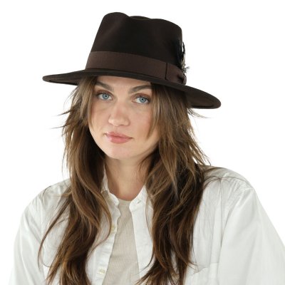 Hats - Gårda Molinella Crushable Wool felt Fedora (brown)