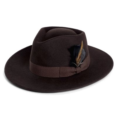 Hats - Gårda Molinella Crushable Wool felt Fedora (brown)