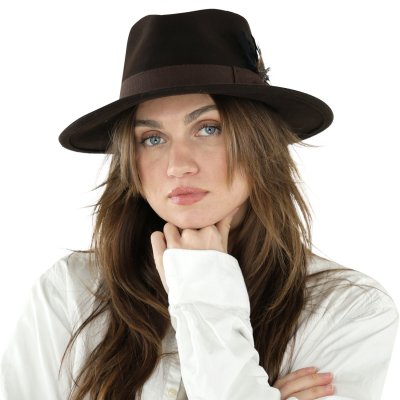Hats - Gårda Molinella Crushable Wool felt Fedora (brown)