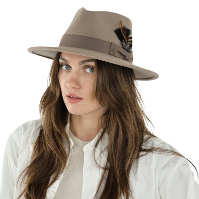 Hats - Gårda Molinella Crushable Wool felt Fedora (greige)