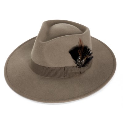 Hats - Gårda Molinella Crushable Wool felt Fedora (greige)