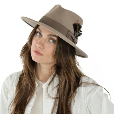 Hats - Gårda Molinella Crushable Wool felt Fedora (greige)