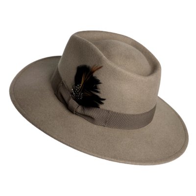Hats - Gårda Molinella Crushable Wool felt Fedora (greige)