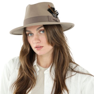 Hats - Gårda Molinella Crushable Wool felt Fedora (greige)