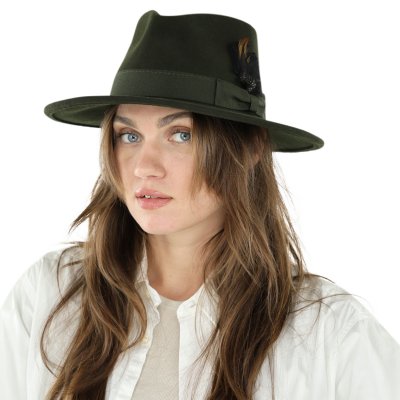 Hats - Gårda Molinella Crushable Wool felt Fedora (green)