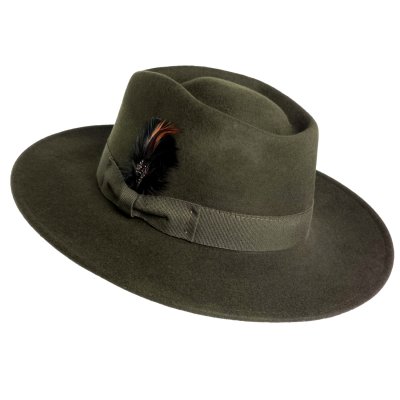 Hats - Gårda Molinella Crushable Wool felt Fedora (green)