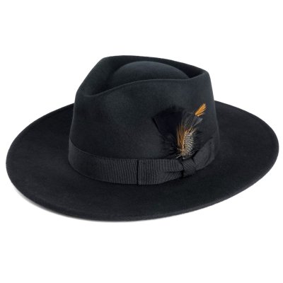 Hats - Gårda Molinella Crushable Wool felt Fedora (black)