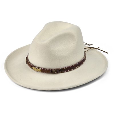 Hats - Gårda Toquerville Crushable Wool felt Western hat (cream)