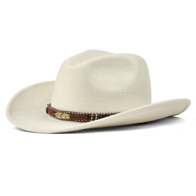 Hats - Gårda Toquerville Crushable Wool felt Western hat (cream)