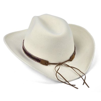 Hats - Gårda Toquerville Crushable Wool felt Western hat (cream)