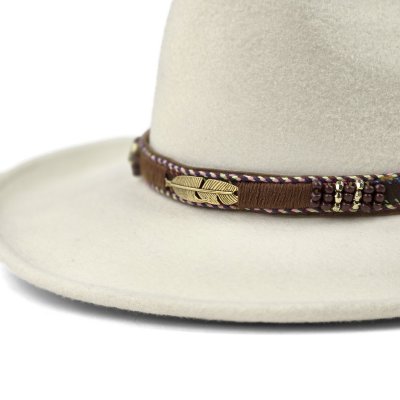 Hats - Gårda Toquerville Crushable Wool felt Western hat (cream)