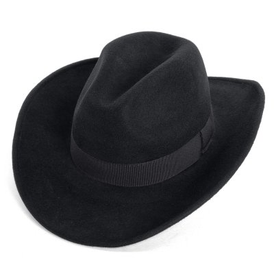 Hats - Gårda Pocatello Crushable Wool felt Western hat (black)