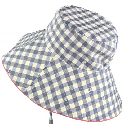 Hats - Gårda Poppy Checkered sun hat (blue)