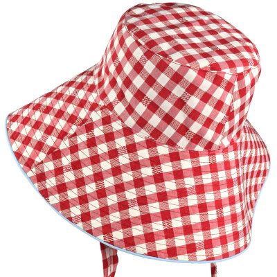 Hats - Gårda Poppy Checkered sun hat (red)