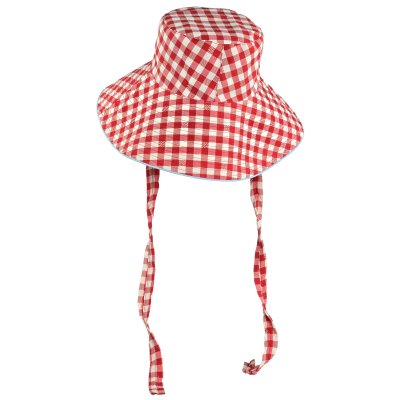 Hats - Gårda Poppy Checkered sun hat (red)
