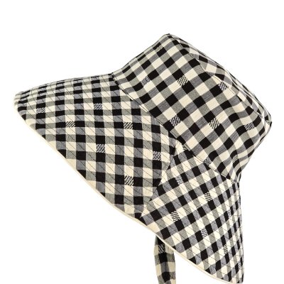 Hats - Gårda Poppy Checkered sun hat (black)